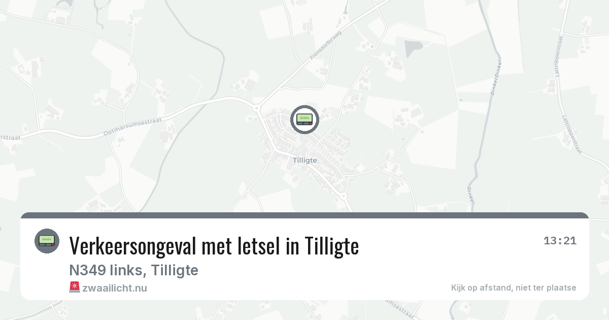 Verkeersongeval met letsel in Tilligte — 24 feb 2026