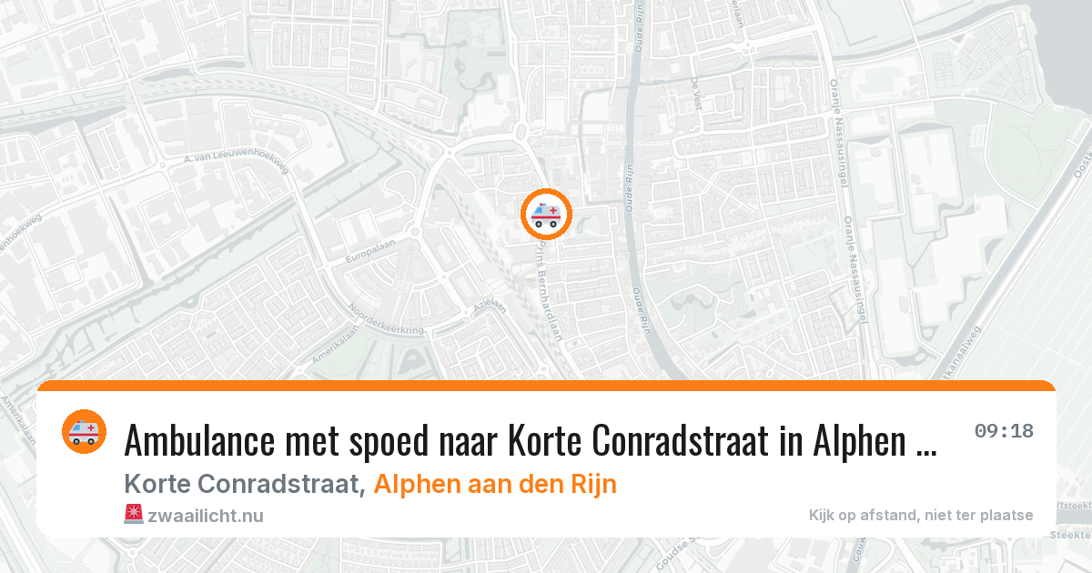 Ambulance met spoed naar Korte Conradstraat in Alphen aan den Rijn — 12 jul 2026