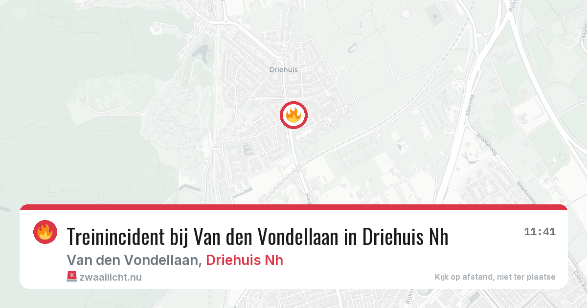 Treinincident bij Van den Vondellaan in Driehuis Nh — 23 mei 2026