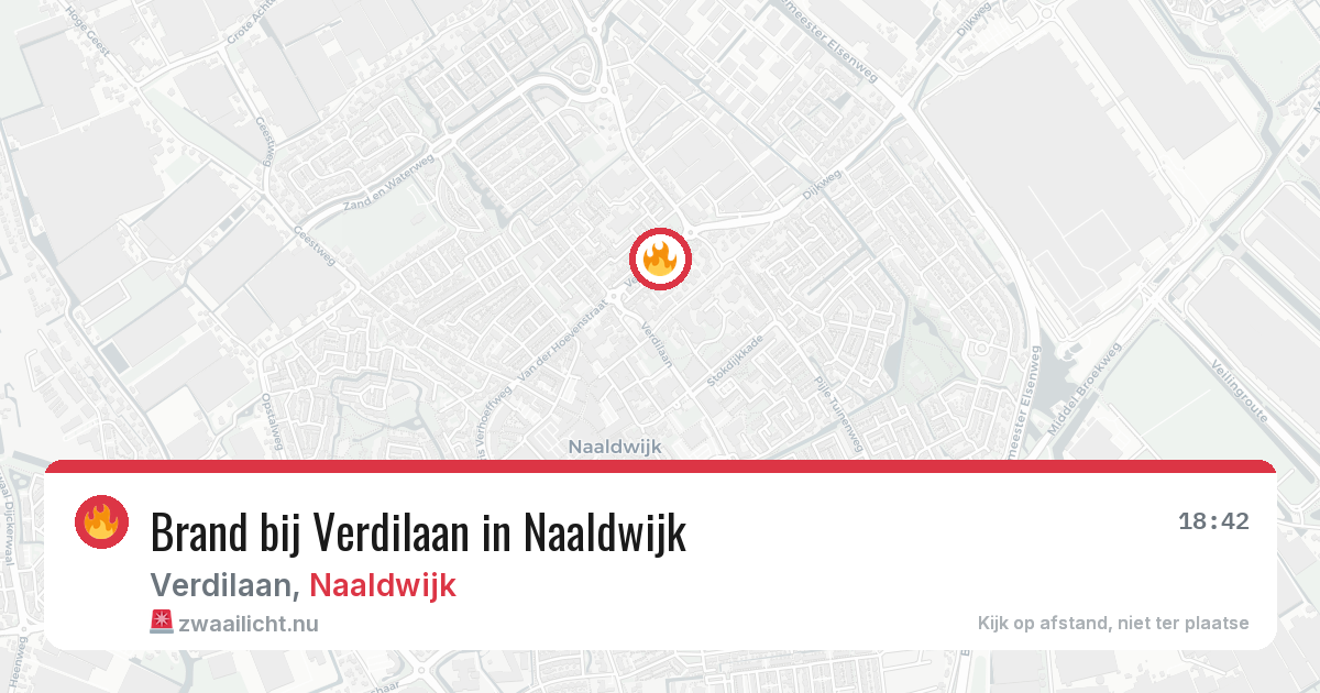 Brand bij Verdilaan in Naaldwijk — 24 mrt 2026