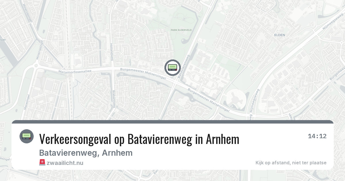 Verkeersongeval op Batavierenweg in Arnhem — 25 mei 2026