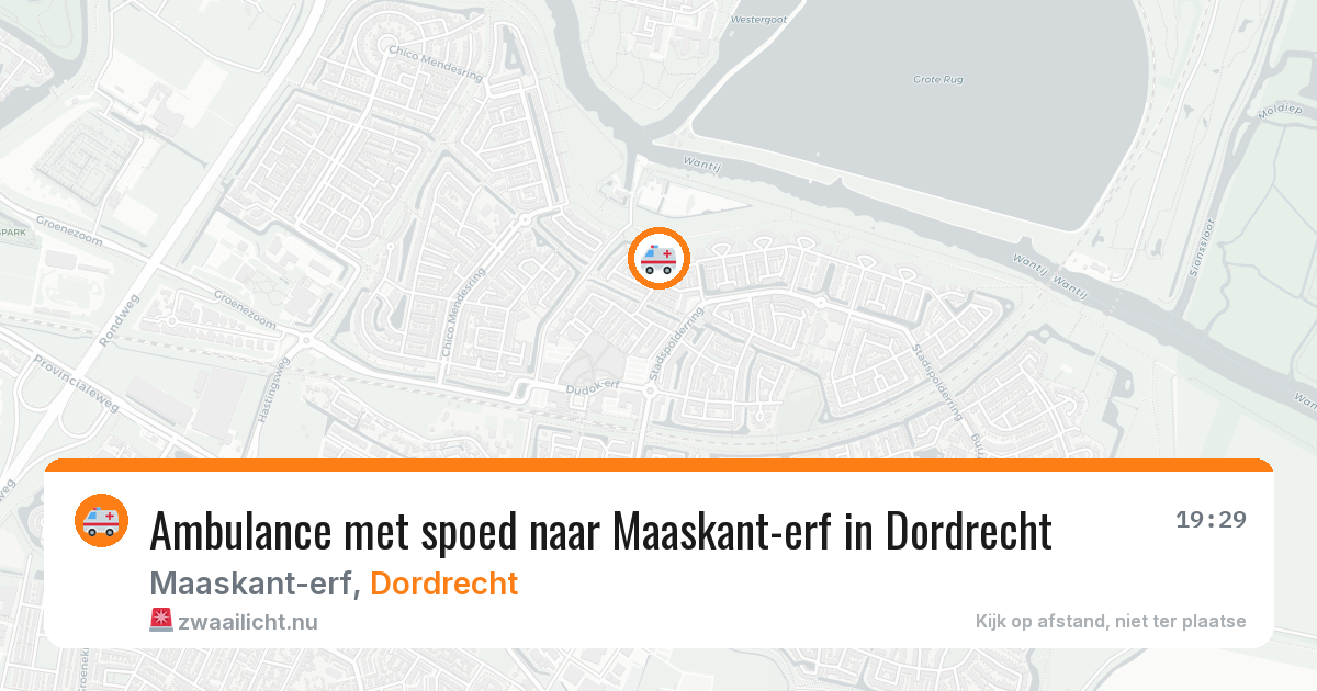Ambulance met spoed naar Maaskant-erf in Dordrecht — 1 jun 2026