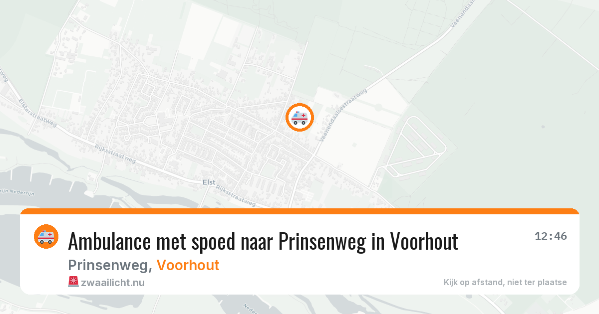 Ambulance met spoed naar Prinsenweg in Voorhout — 25 jan 2026