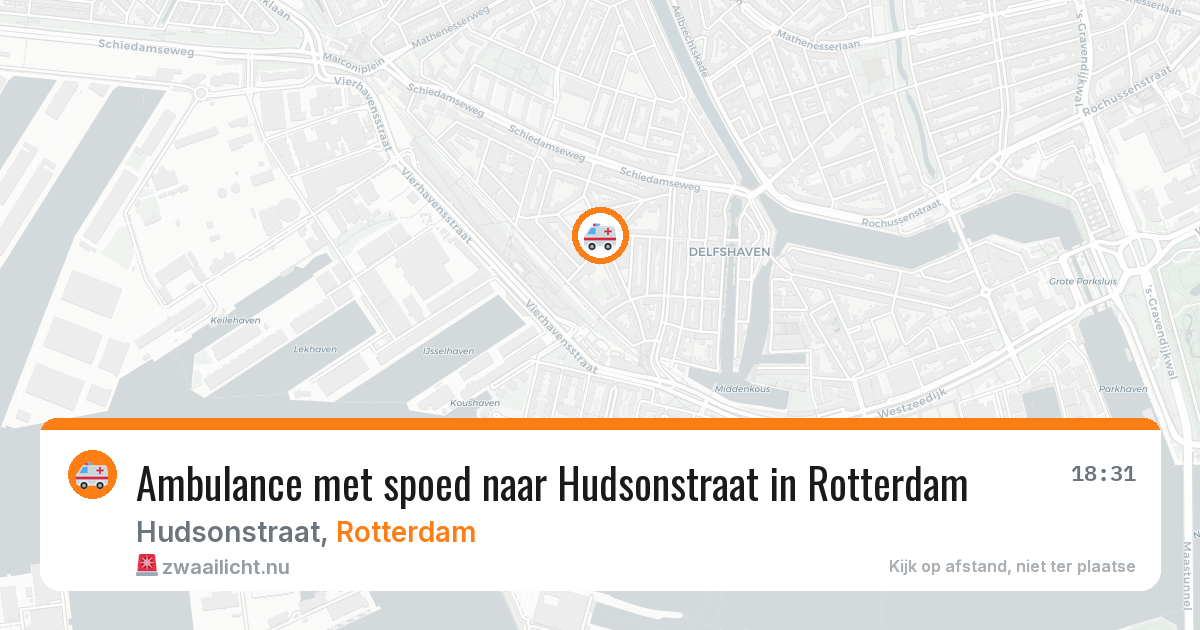 Ambulance met spoed naar Hudsonstraat in Rotterdam — 10 jul 2026