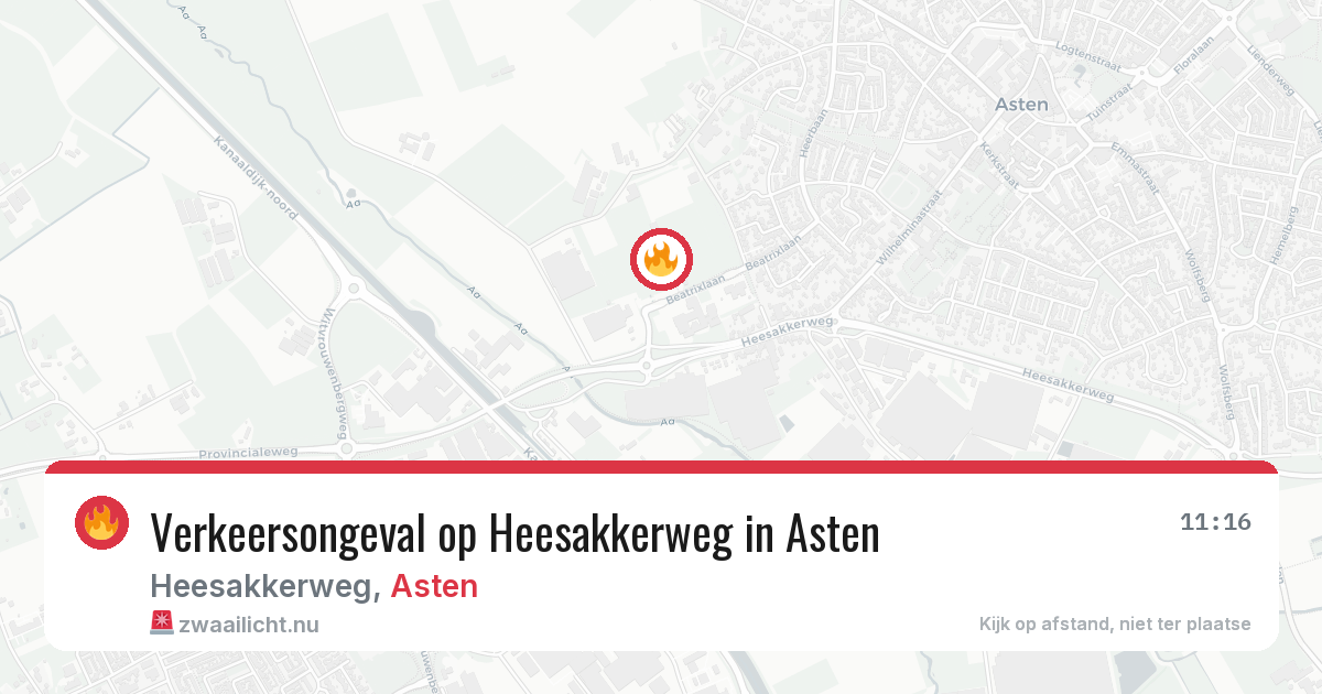 Verkeersongeval op Heesakkerweg in Asten — 13 jul 2026