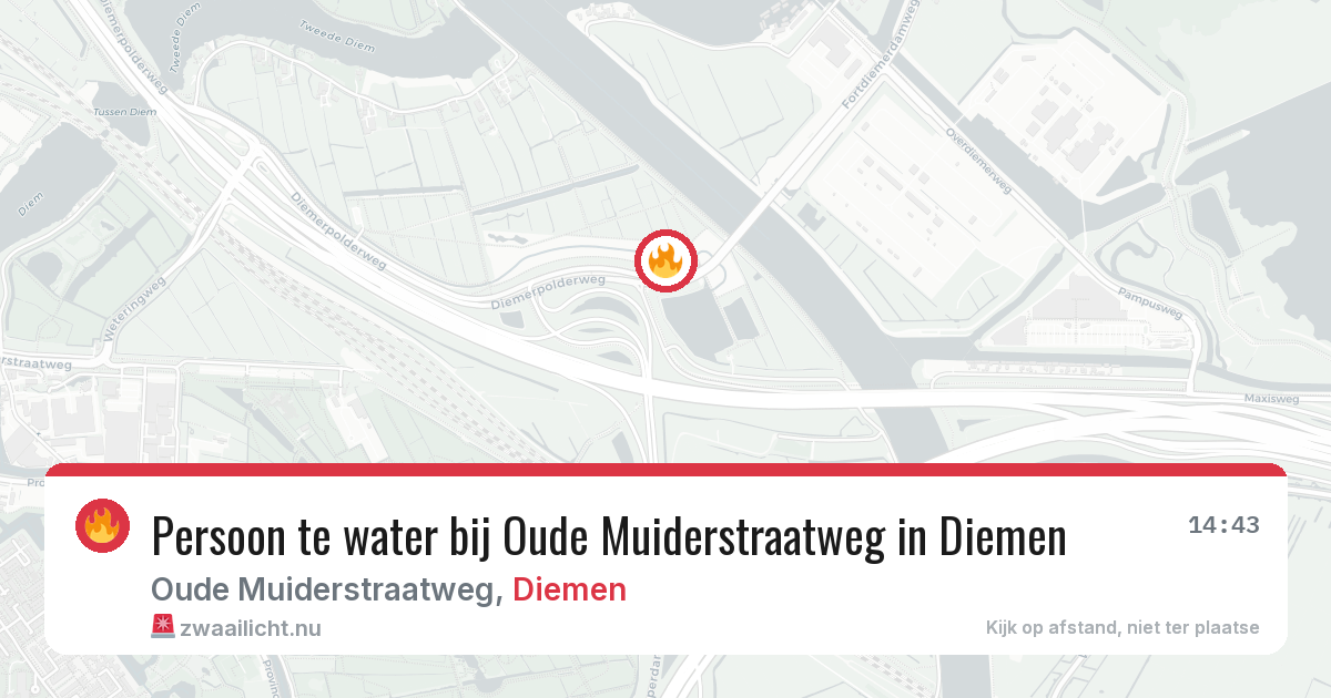 Persoon te water bij Oude Muiderstraatweg in Diemen — 21 jan 2026