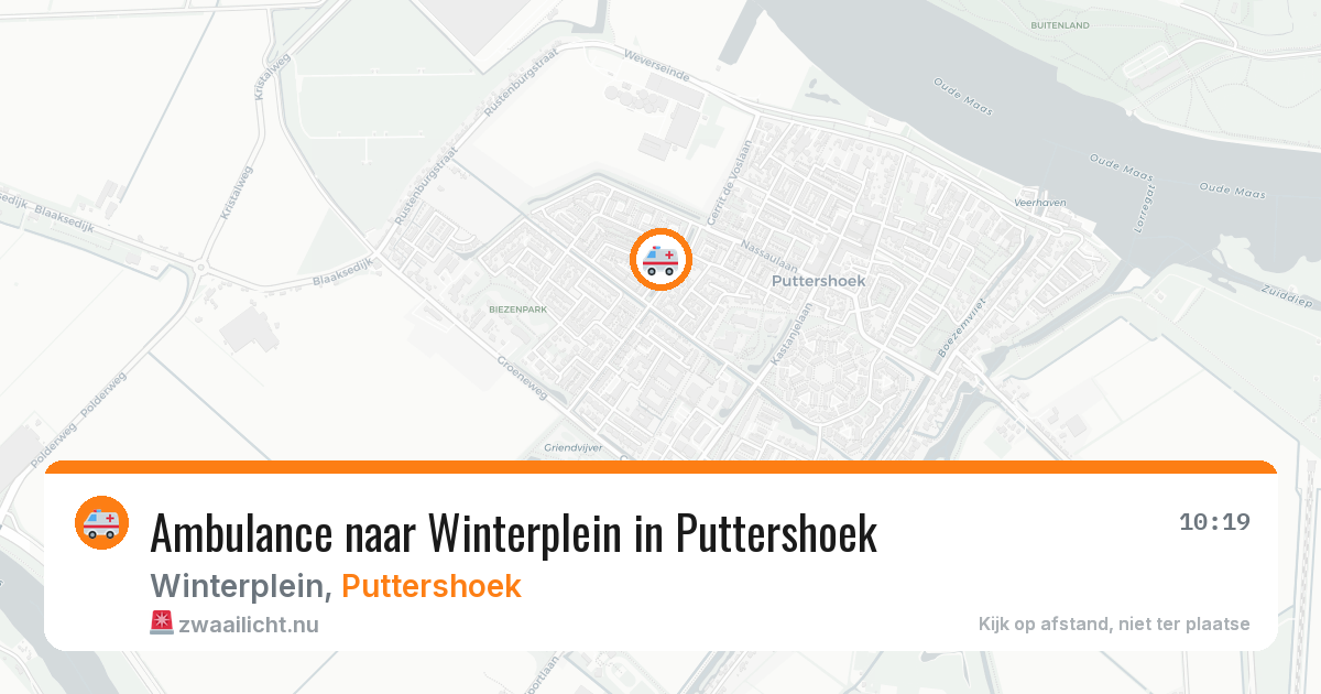 Ambulance naar Winterplein in Puttershoek — 16 jul 2026