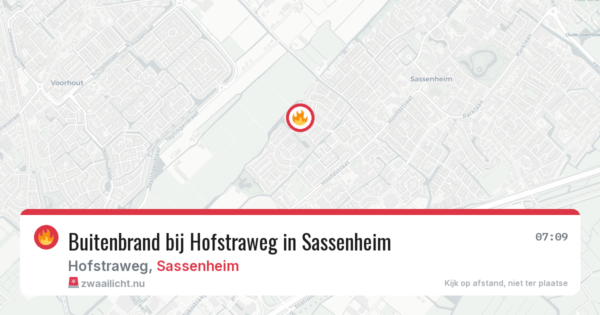 Buitenbrand bij Hofstraweg in Sassenheim — 15 jul 2026
