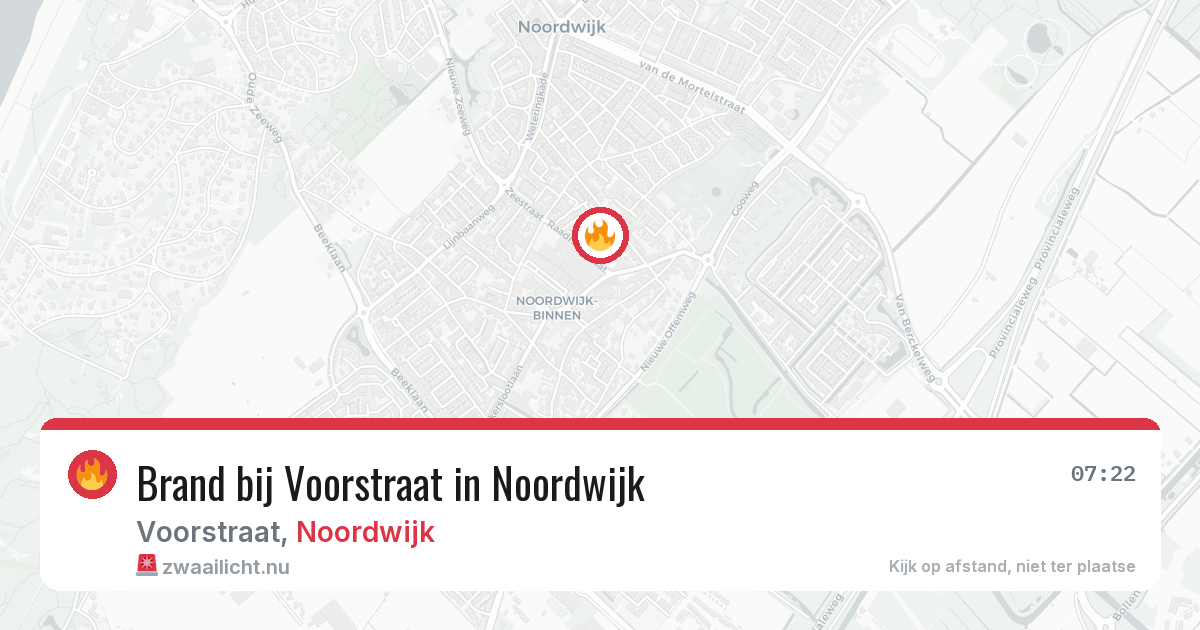 Brand bij Voorstraat in Noordwijk — 23 jul 2026