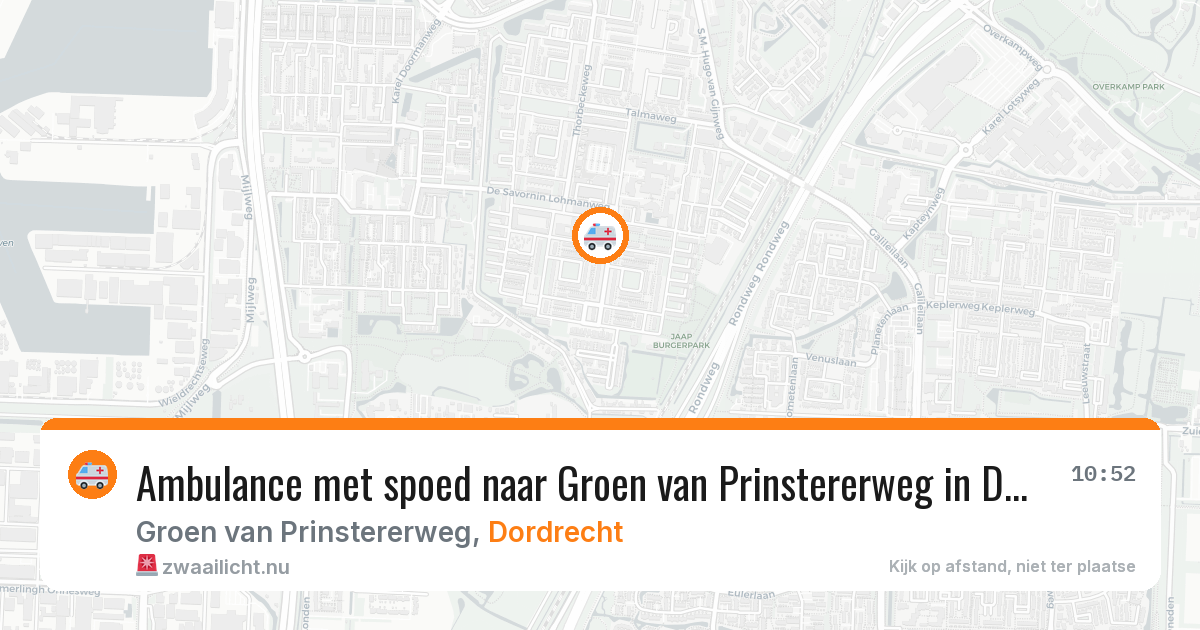 Ambulance met spoed naar Groen van Prinstererweg in Dordrecht — 12 mei 2026