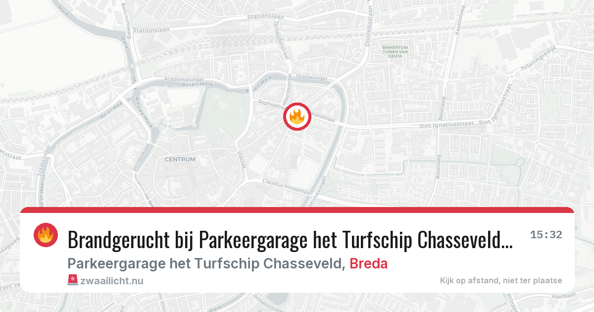 Brandgerucht bij Parkeergarage het Turfschip Chasseveld in Breda — 26 jul 2026