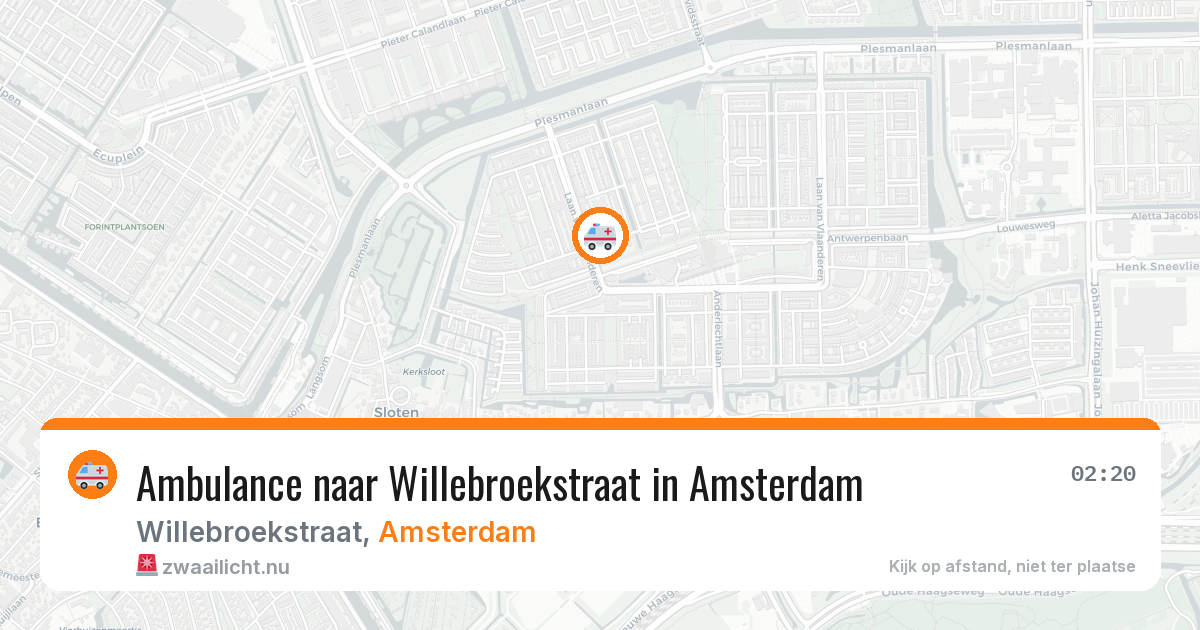 Ambulance naar Willebroekstraat in Amsterdam — 10 mrt 2026