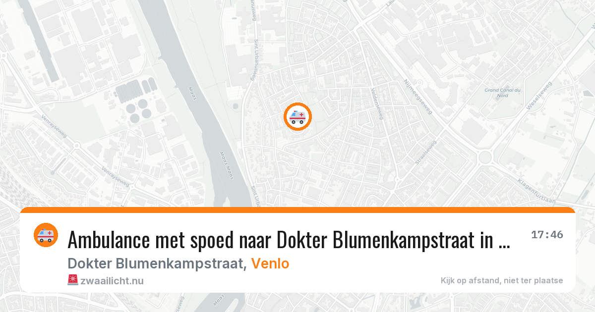 Ambulance met spoed naar Dokter Blumenkampstraat in Venlo — 4 jul 2026