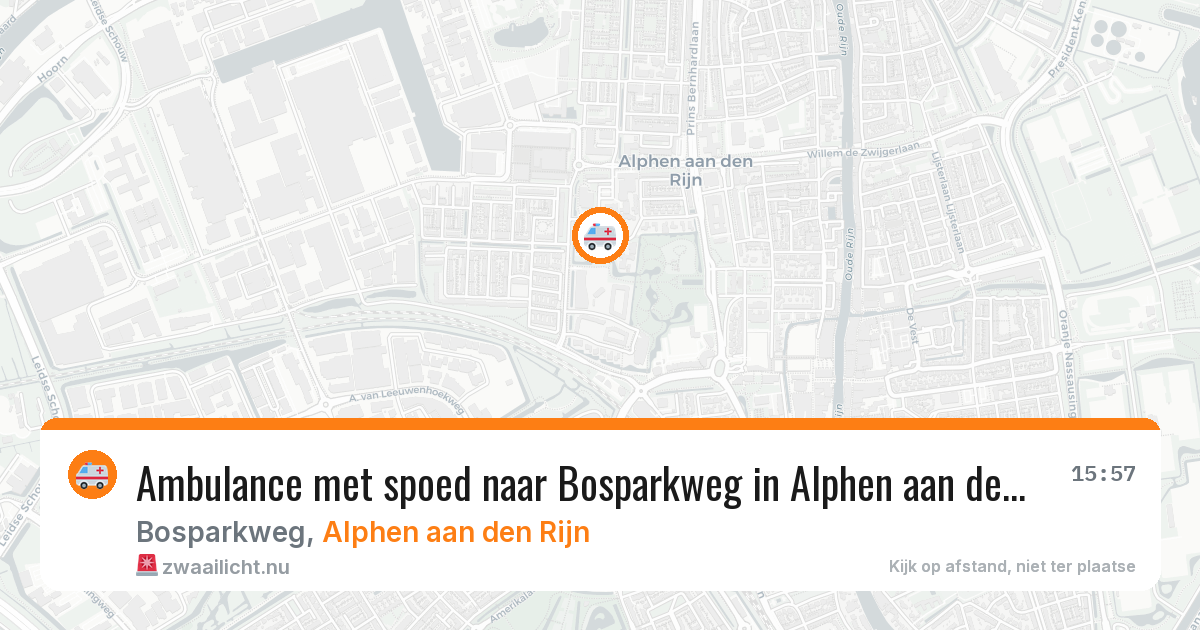 Ambulance met spoed naar Bosparkweg in Alphen aan den Rijn — 13 mei 2026