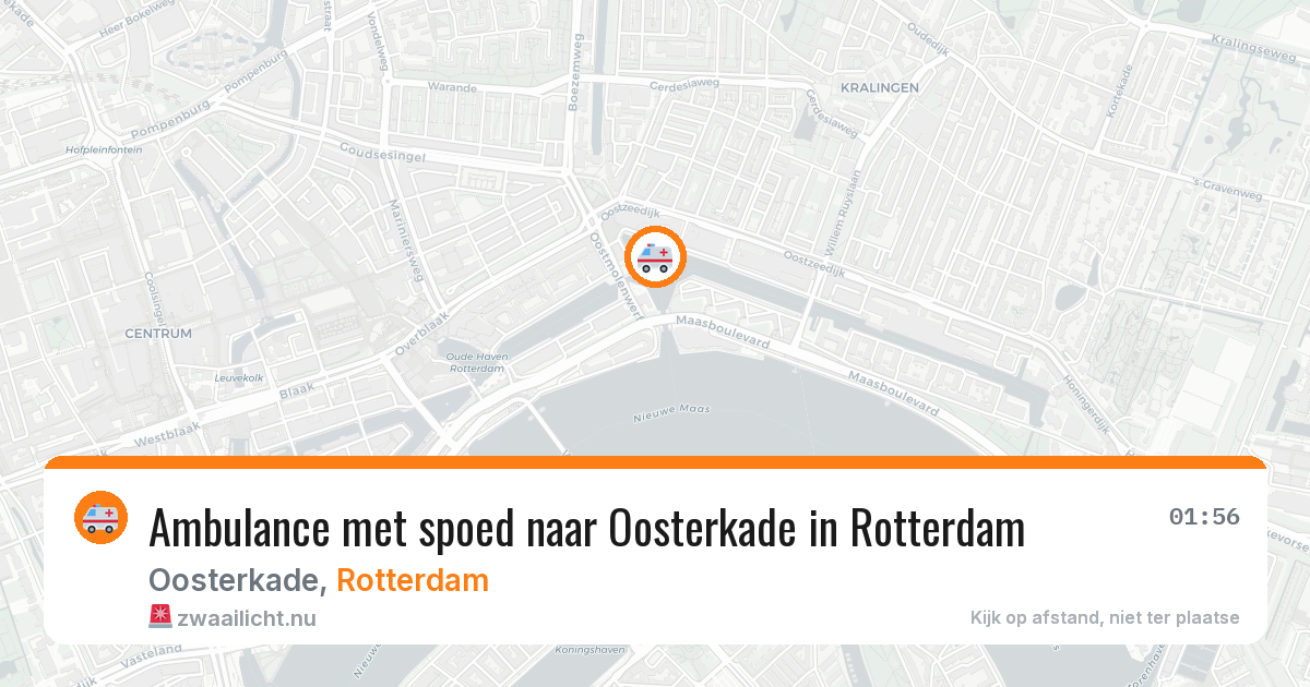 Ambulance met spoed naar Oosterkade in Rotterdam — 18 mei 2026