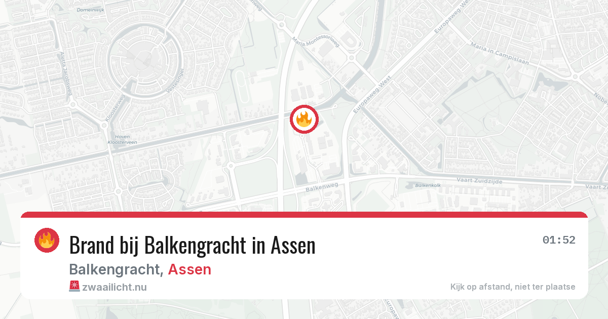 Brand bij Balkengracht in Assen — 25 apr 2026