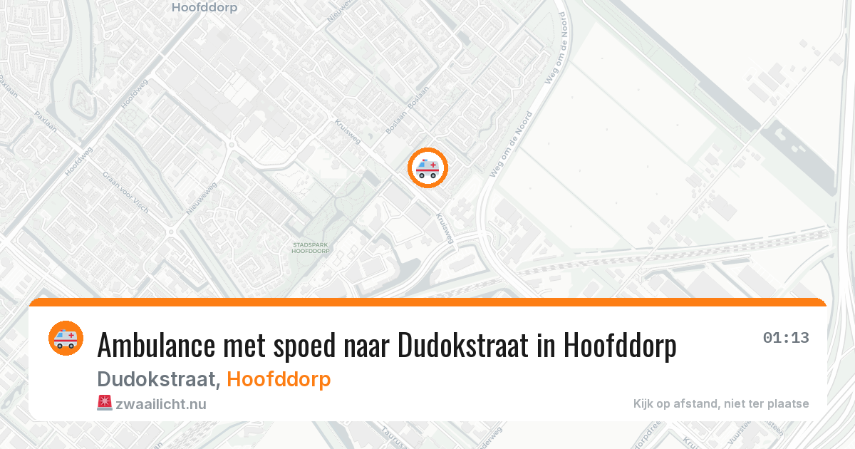 Ambulance met spoed naar Dudokstraat in Hoofddorp — 8 mei 2026