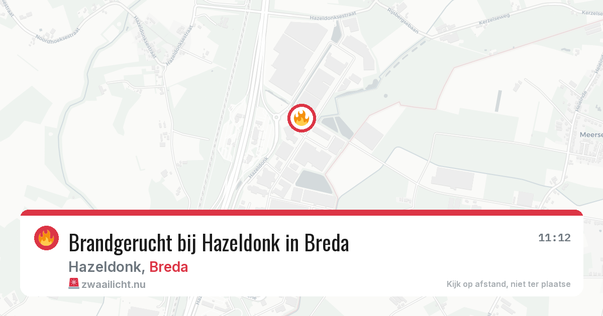 Brandgerucht bij Hazeldonk in Breda — 5 jun 2026