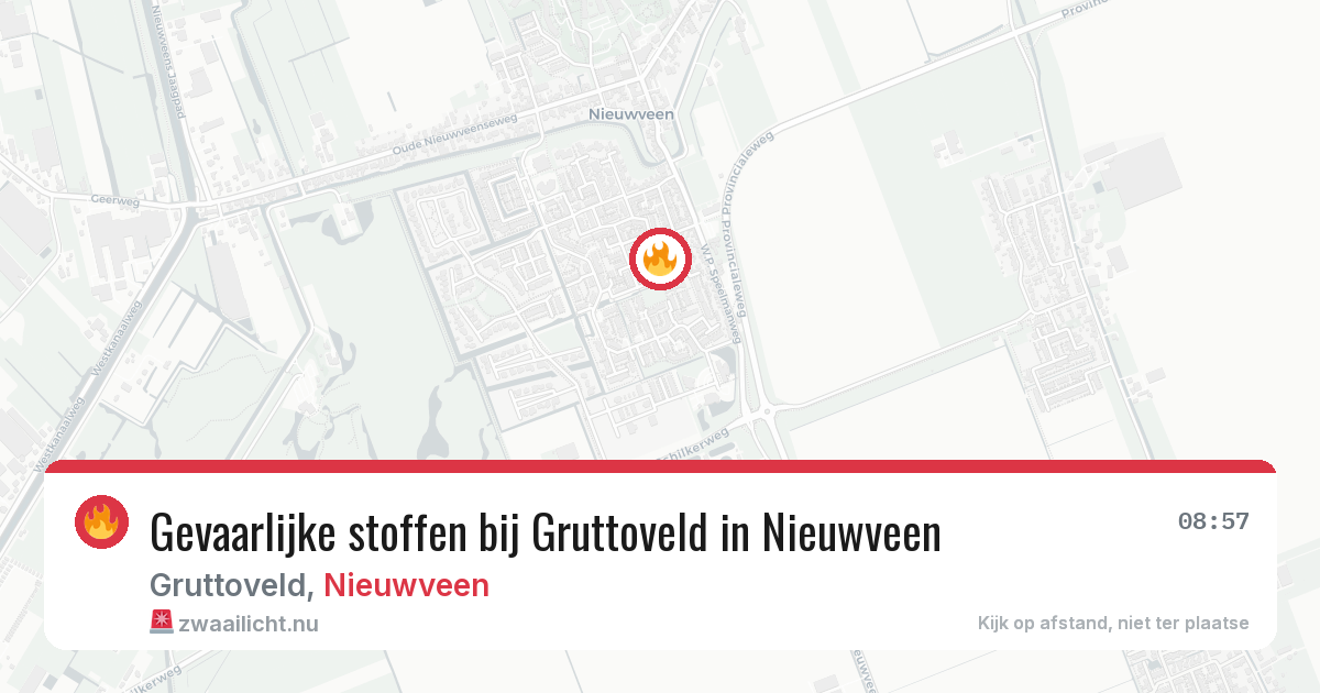 Gevaarlijke stoffen bij Gruttoveld in Nieuwveen — 24 mrt 2026