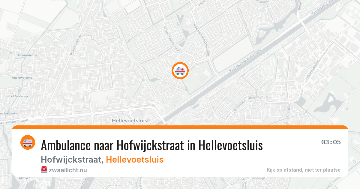 Ambulance naar Hofwijckstraat in Hellevoetsluis — 15 jul 2026