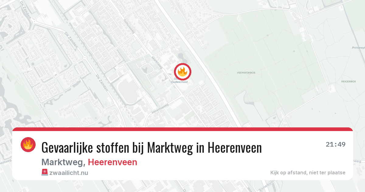 Gevaarlijke stoffen bij Marktweg in Heerenveen — 17 mrt 2026