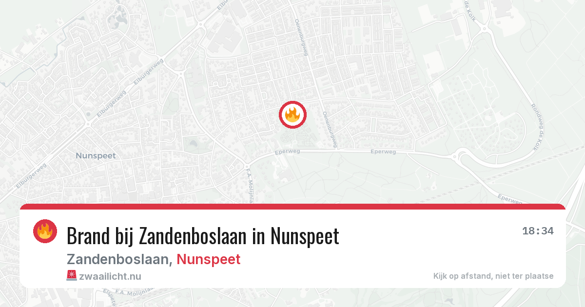 Brand bij Zandenboslaan in Nunspeet — 6 jun 2026