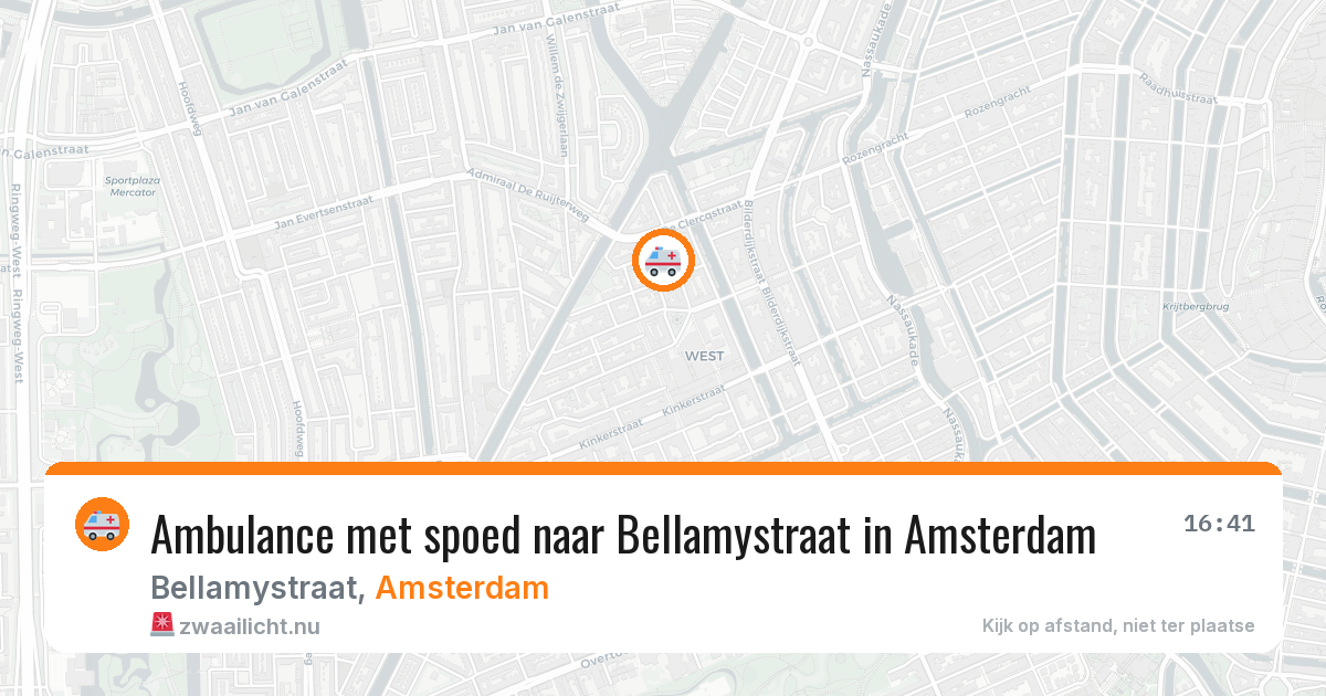 Ambulance met spoed naar Bellamystraat in Amsterdam — 10 mei 2026