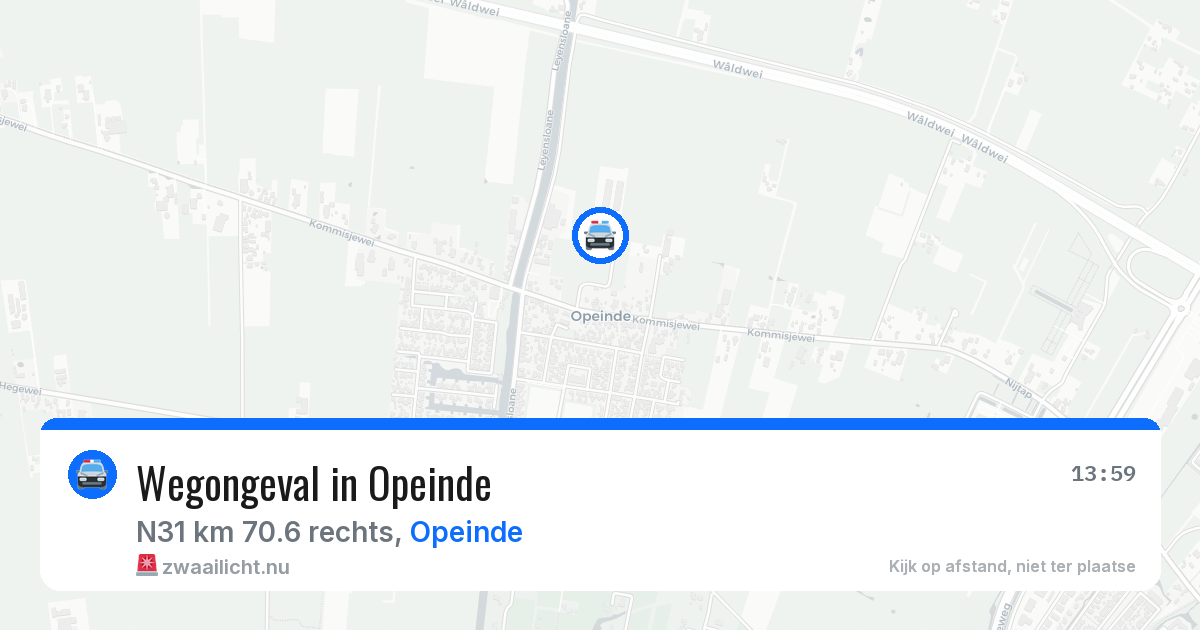 Wegongeval in Opeinde — 17 jun 2026