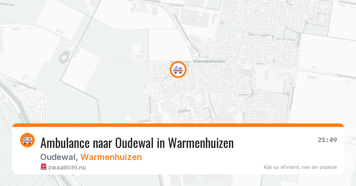 Ambulance naar Oudewal in Warmenhuizen — 17 jul 2026
