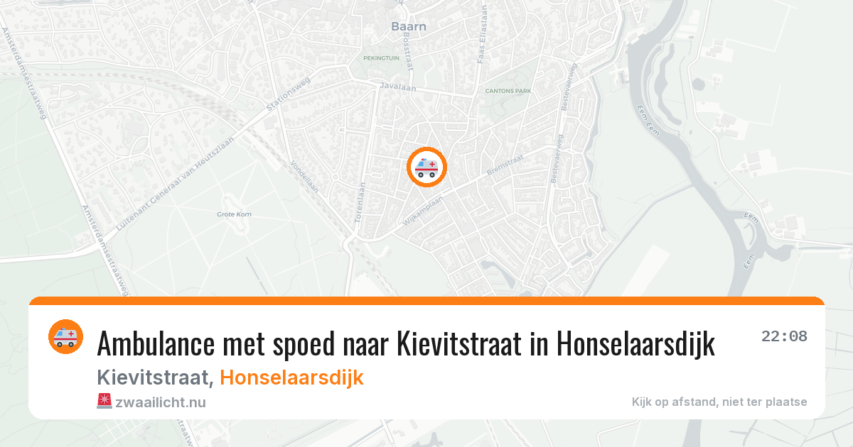 Ambulance met spoed naar Kievitstraat in Honselaarsdijk — 12 jul 2026