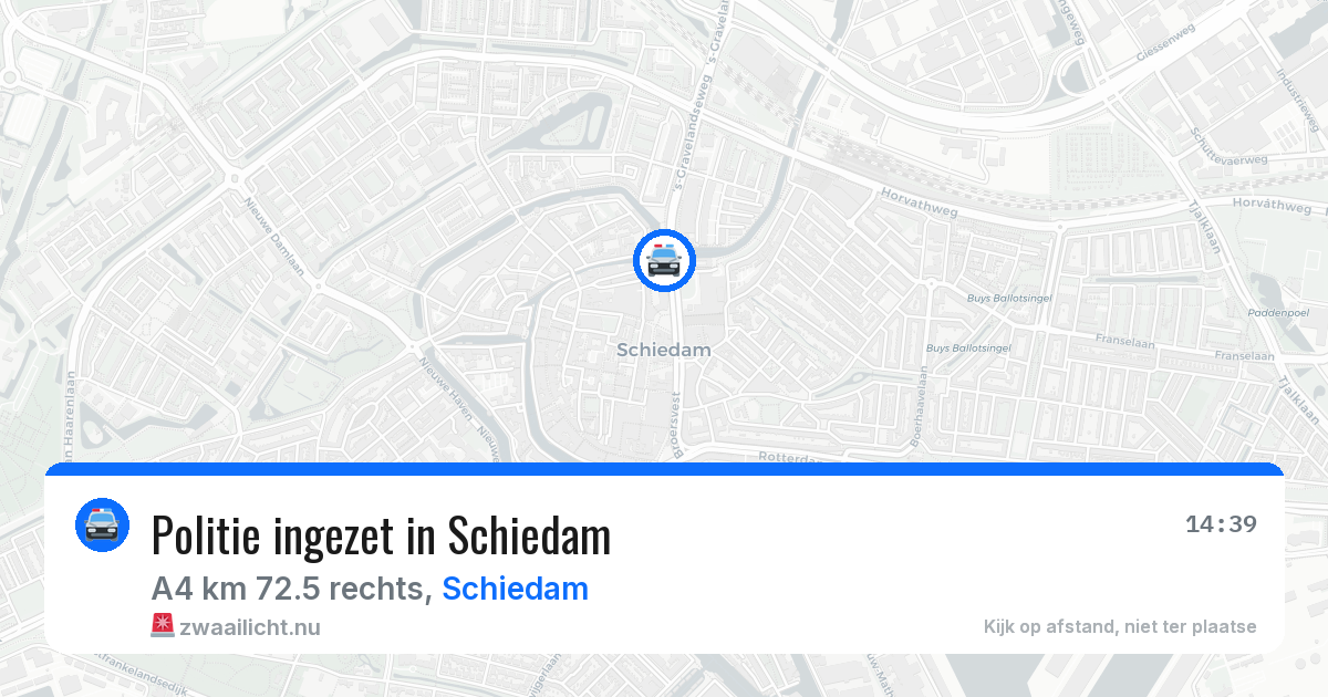 Politie ingezet in Schiedam — 17 jul 2026 | 🚨 Zwaailicht.nu