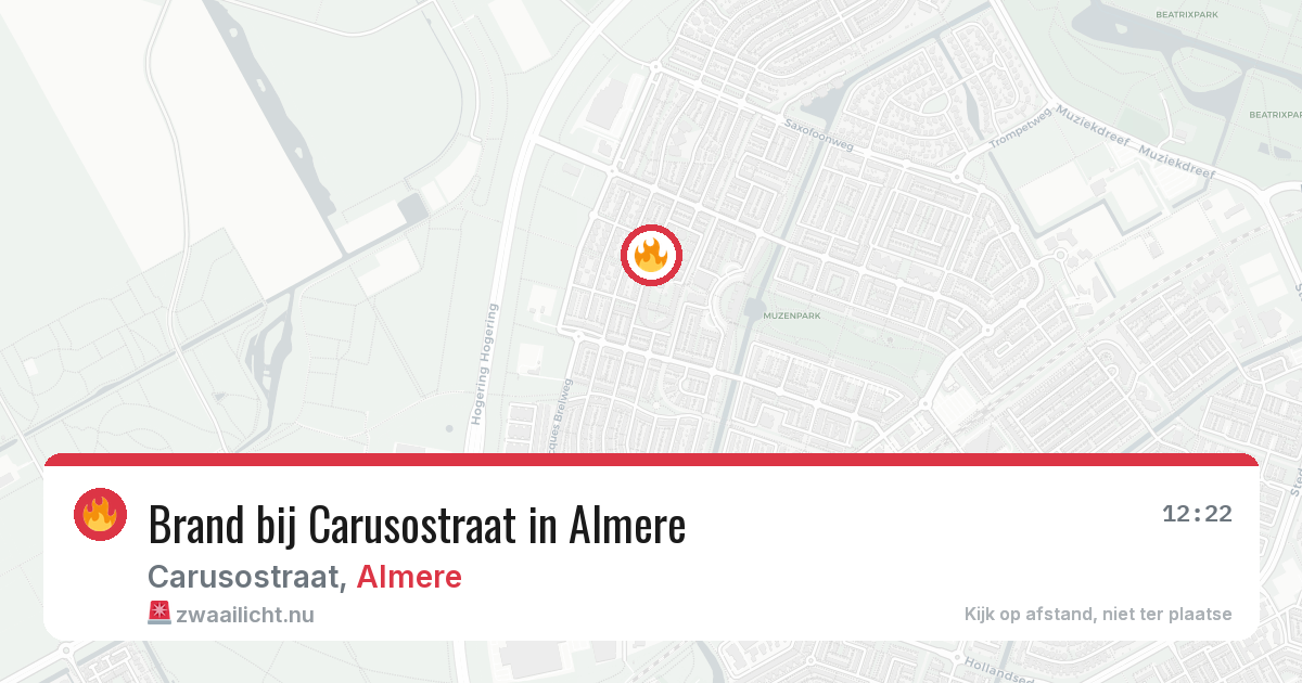 Brand bij Carusostraat in Almere — 11 jul 2026