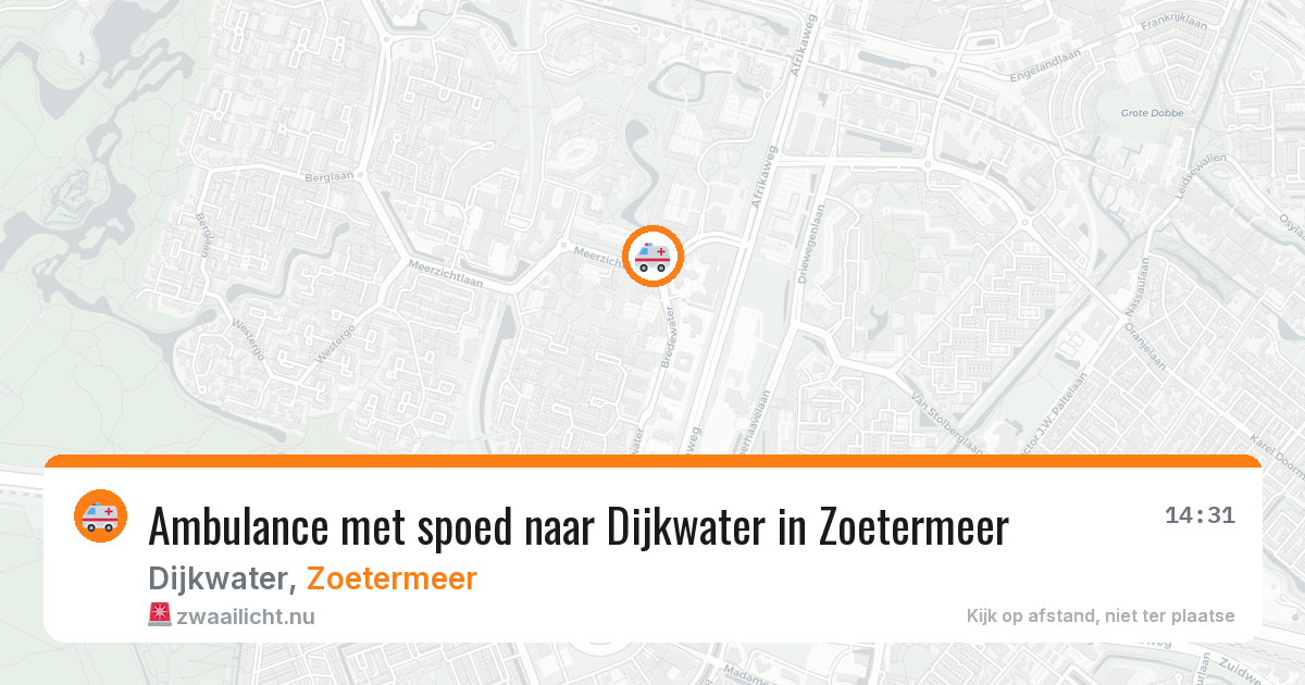 Ambulance met spoed naar Dijkwater in Zoetermeer — 21 mei 2026