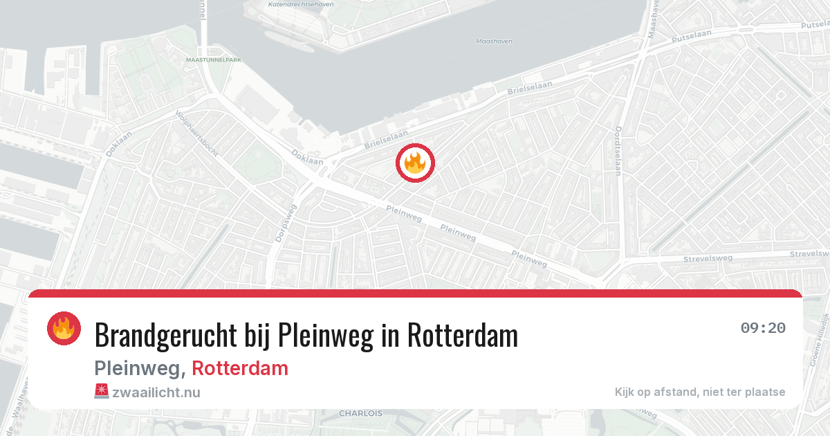 Brandgerucht bij Pleinweg in Rotterdam — 22 mei 2026