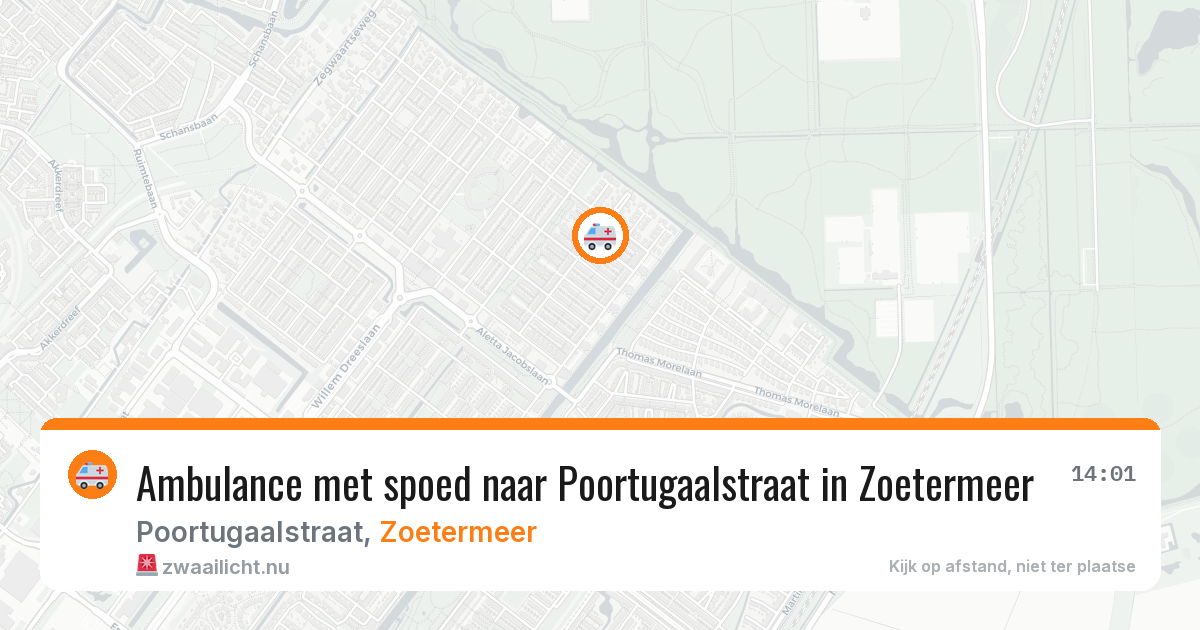 Ambulance met spoed naar Poortugaalstraat in Zoetermeer — 22 jul 2026