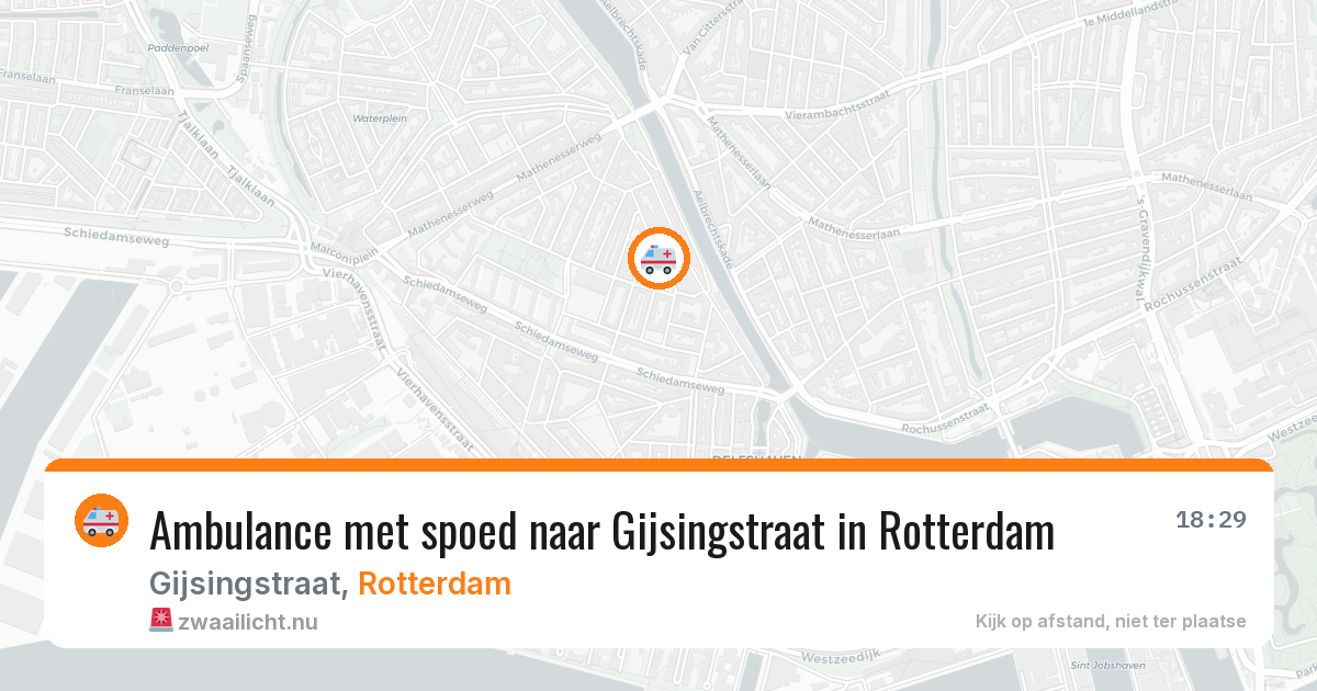 Ambulance met spoed naar Gijsingstraat in Rotterdam — 18 mei 2026