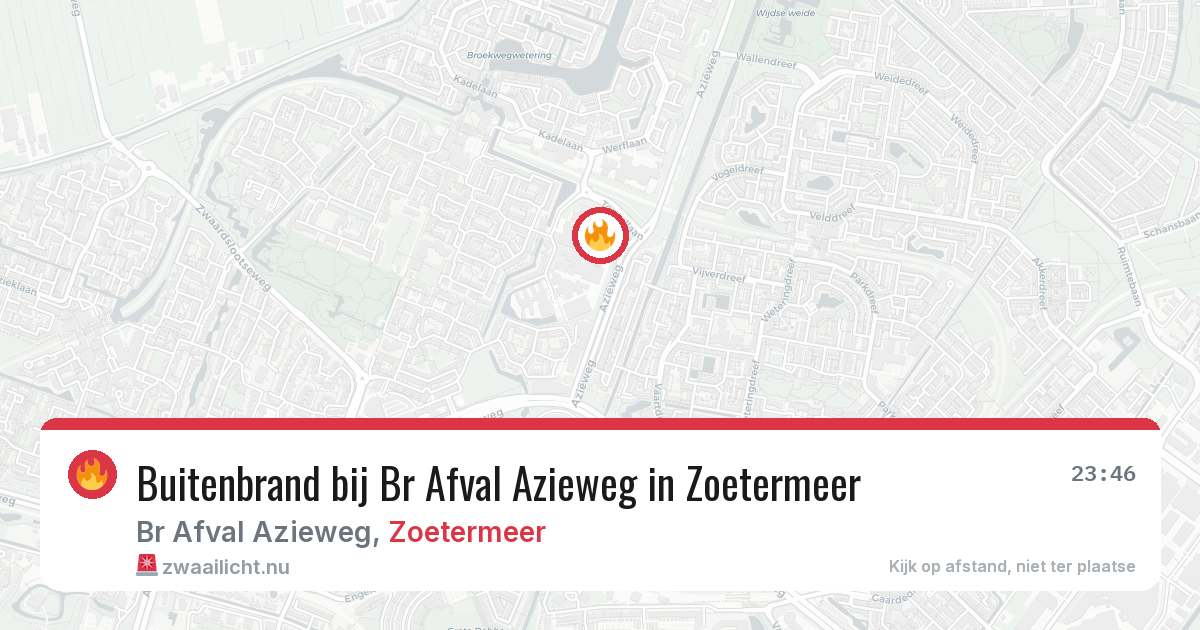 Buitenbrand bij Br Afval Azieweg in Zoetermeer — 22 jul 2026