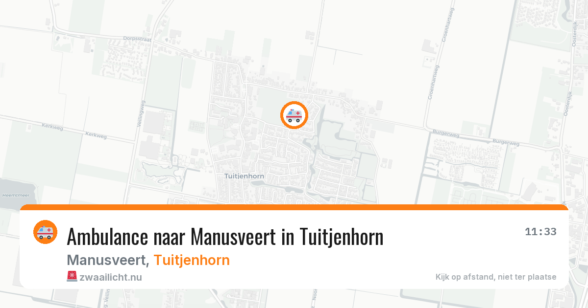 Ambulance naar Manusveert in Tuitjenhorn — 10 jul 2026