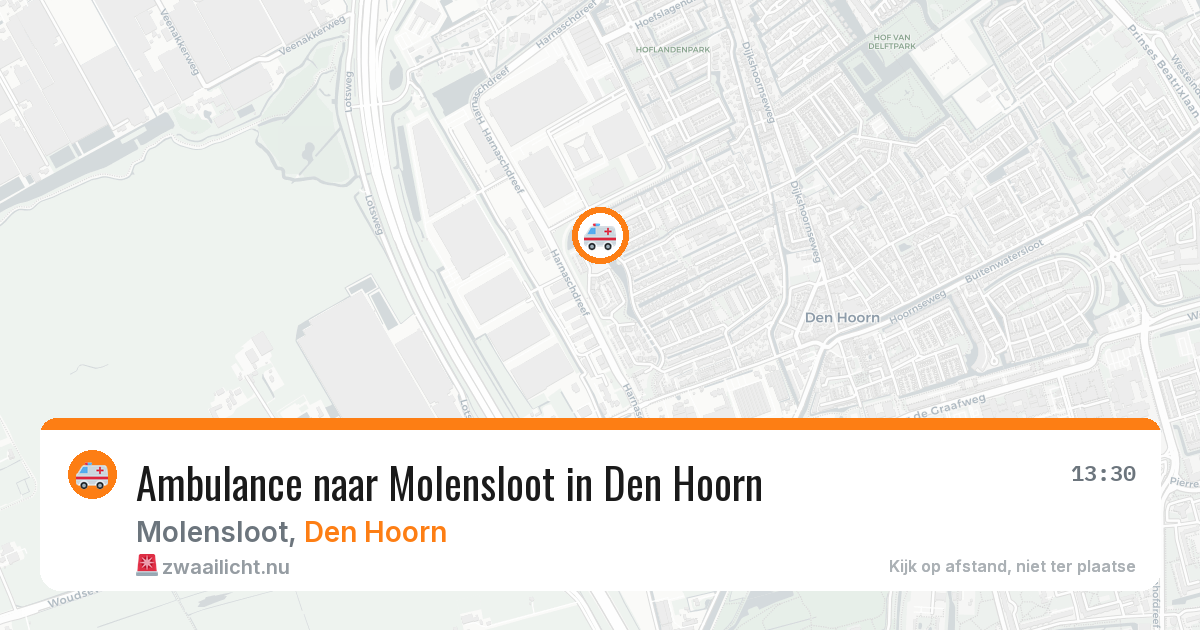 Ambulance naar Molensloot in Den Hoorn — 14 mrt 2026