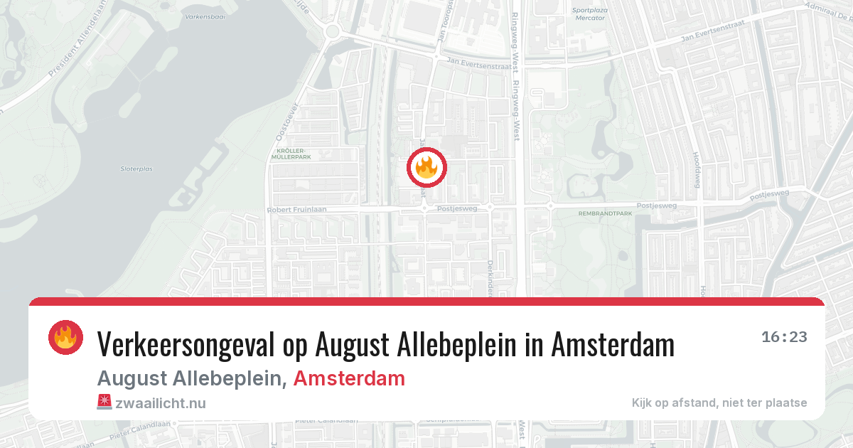 Verkeersongeval op August Allebeplein in Amsterdam — 25 mrt 2026