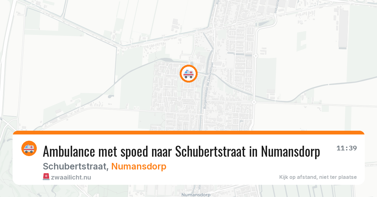 Ambulance met spoed naar Schubertstraat in Numansdorp — 22 mrt 2026