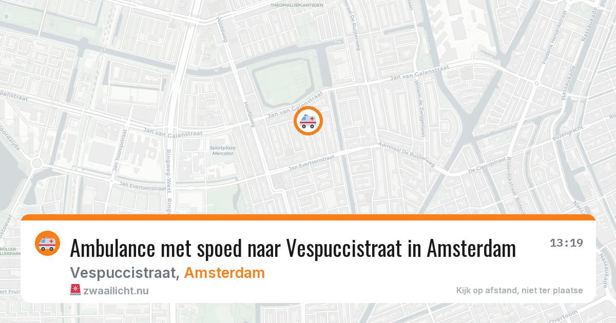 Ambulance met spoed naar Vespuccistraat in Amsterdam — 18 mei 2026