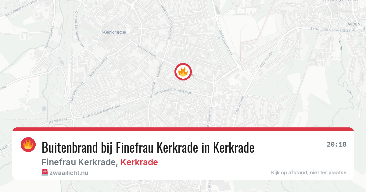 Buitenbrand bij Finefrau Kerkrade in Kerkrade — 17 jul 2026