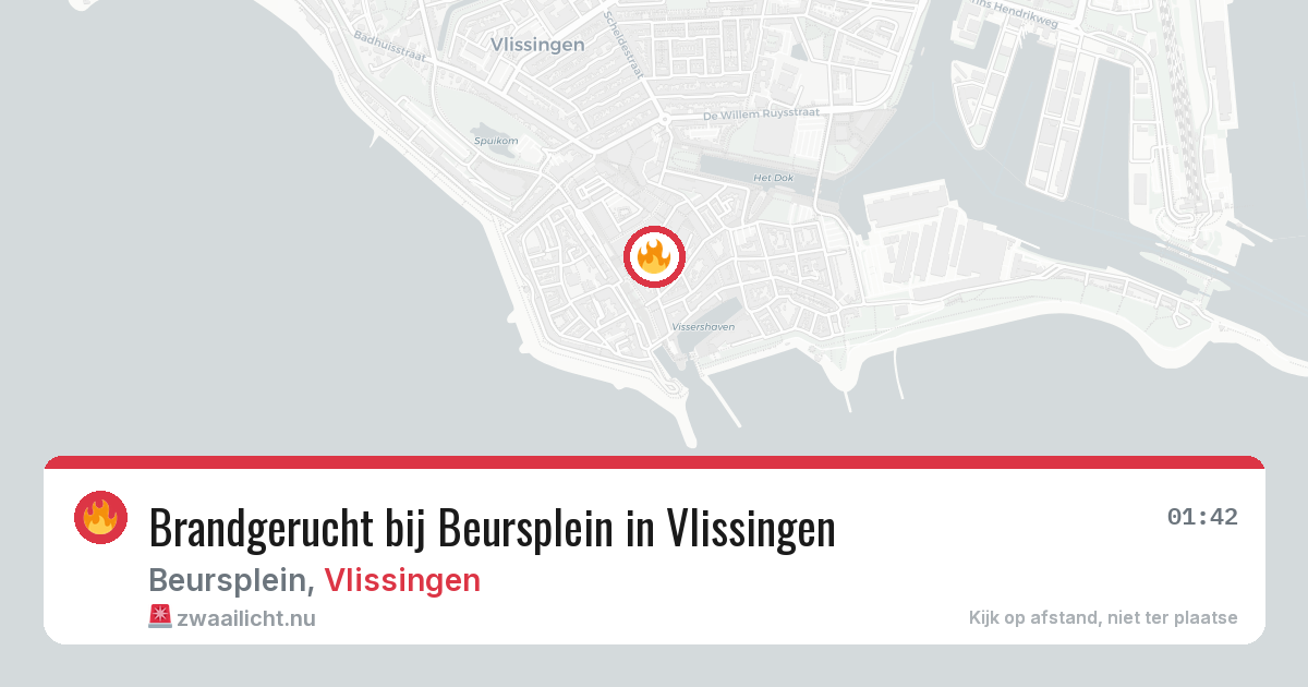 Brandgerucht bij Beursplein in Vlissingen — 16 jul 2026