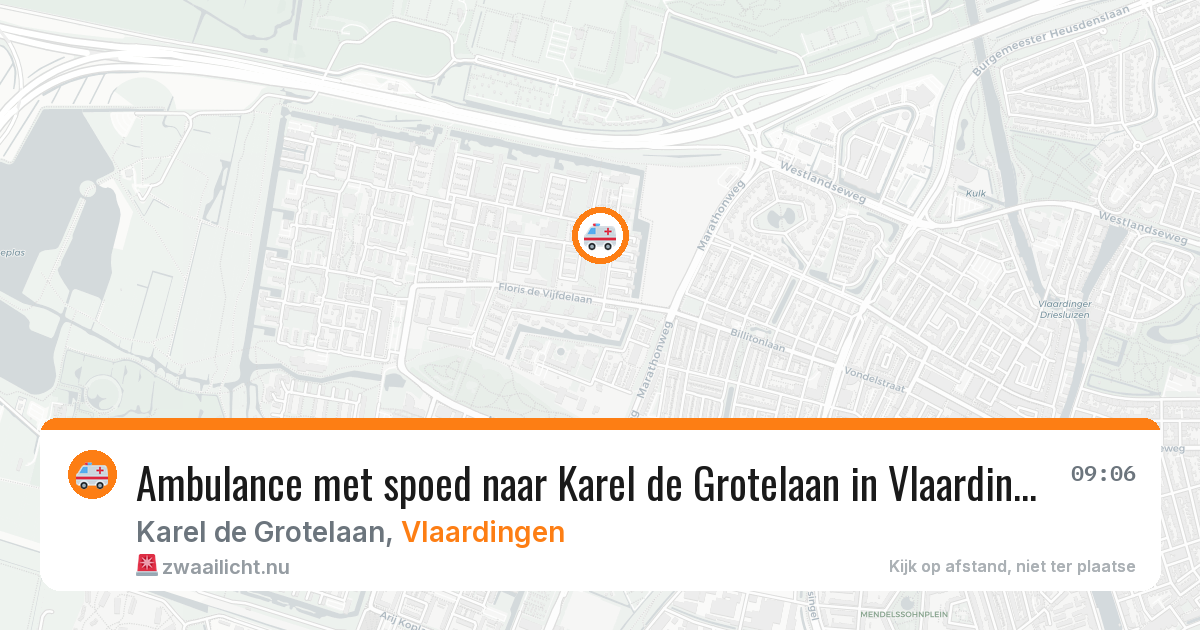 Ambulance met spoed naar Karel de Grotelaan in Vlaardingen — 12 jul 2026