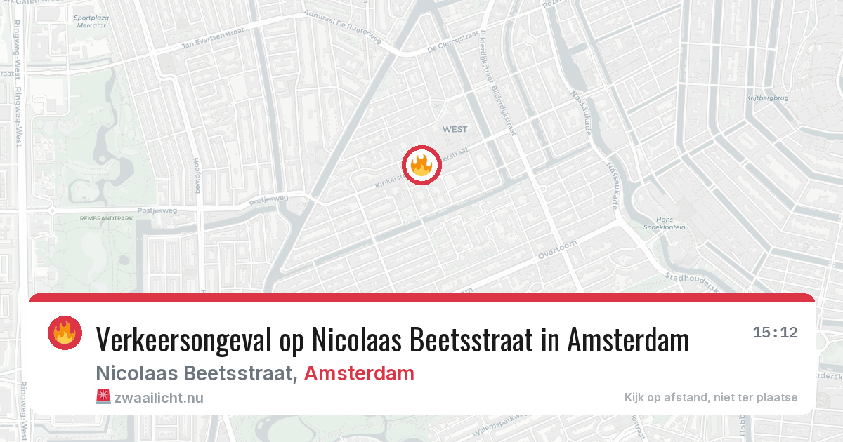 Verkeersongeval op Nicolaas Beetsstraat in Amsterdam — 24 mei 2026