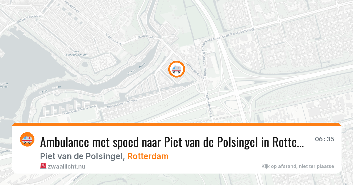 Ambulance met spoed naar Piet van de Polsingel in Rotterdam — 18 jul 2026