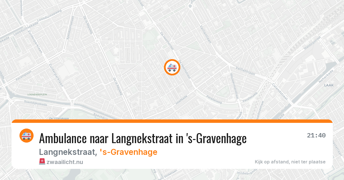 Ambulance naar Langnekstraat in 's-Gravenhage — 21 apr 2026