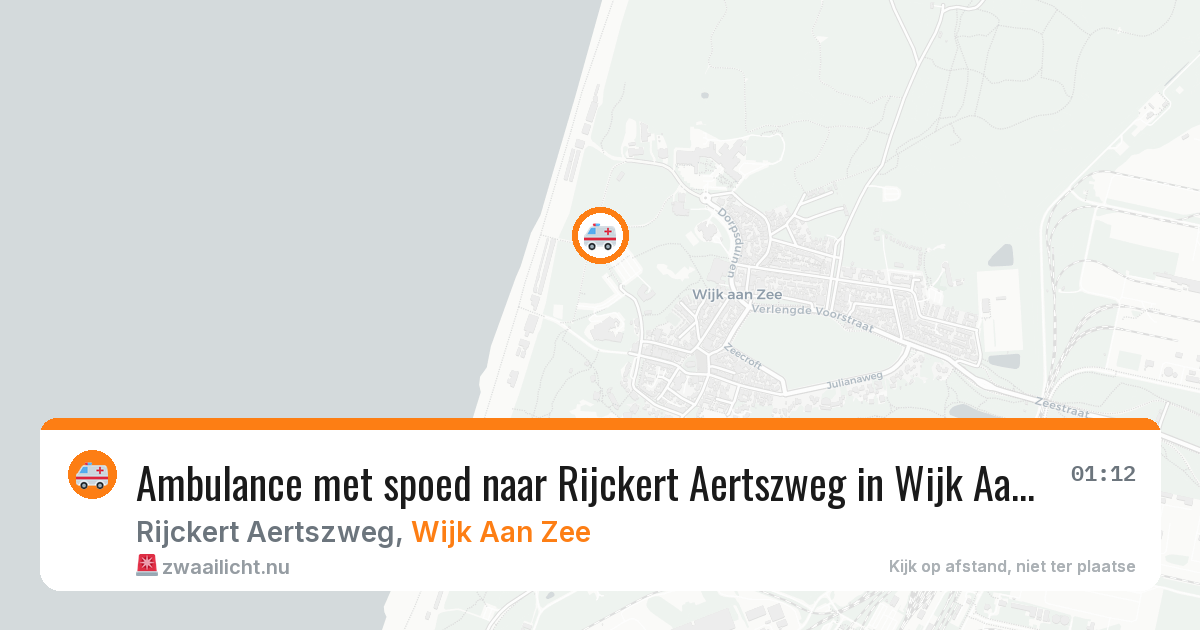 Ambulance met spoed naar Rijckert Aertszweg in Wijk Aan Zee — 26 jul 2026