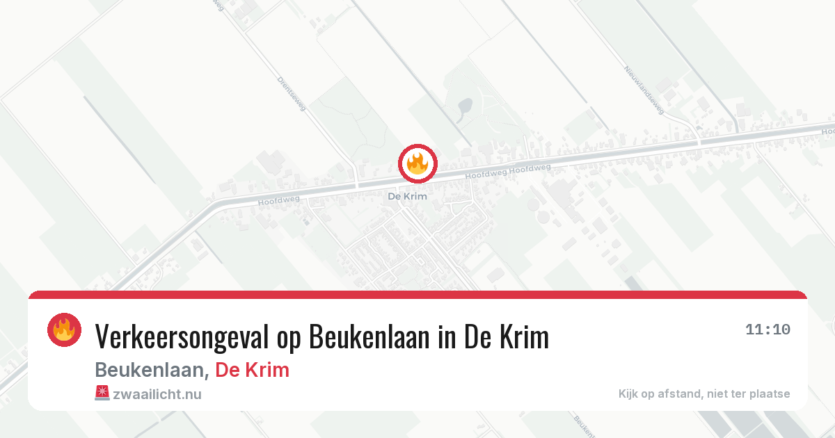 Verkeersongeval op Beukenlaan in De Krim — 17 mei 2026